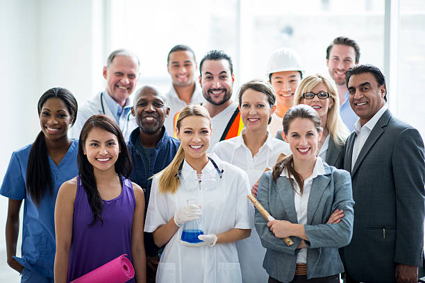 Group of people in different occupations
